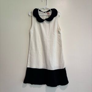 Sophie and Sam knit dress Peter Pan scalloped collar black and white size 7/8